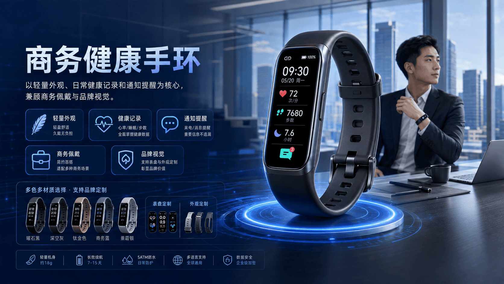 博康商务健康手环案例展示图