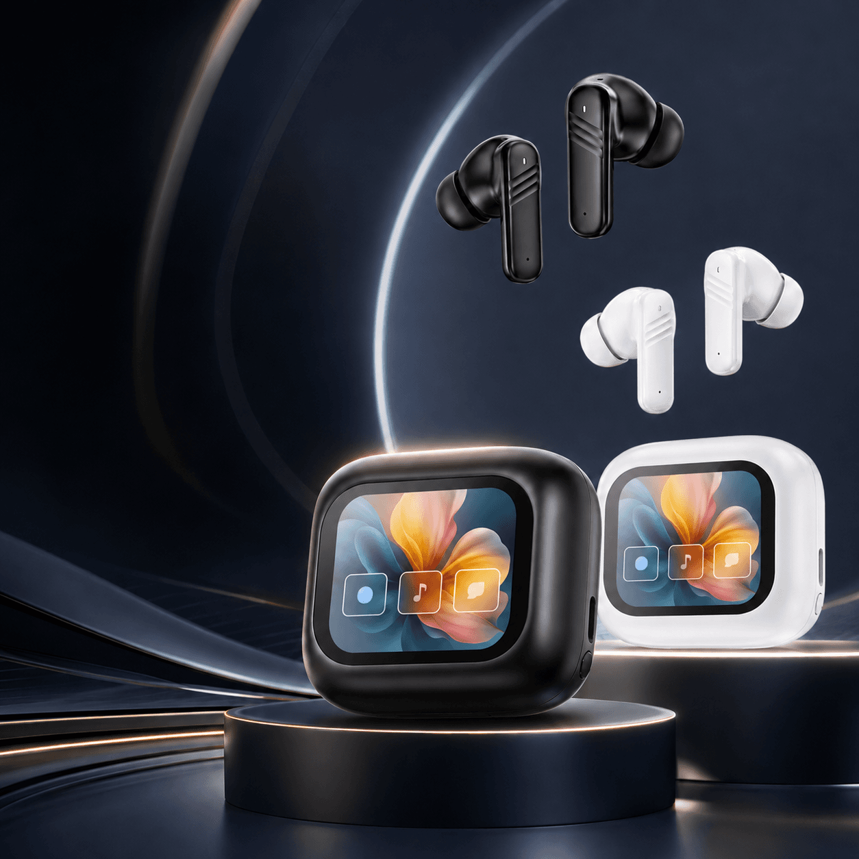 XL-T10 Full-Color Touchscreen ANC + ENC Earbuds